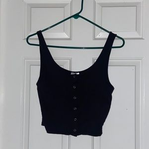 divided ribbed cropped tank